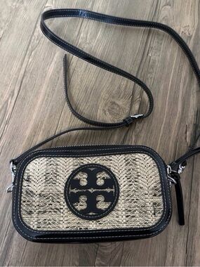 Tory Burch Raffia Miller Mini Woven Crossbody